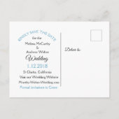 Schwarz-Blau-Mandala-Hochzeit Das Datum speichern Ankündigungspostkarte (Rückseite)