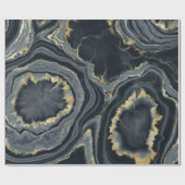 Schwarz-Blau-Marmor Agile Stein elegantes Party Geschenkpapier (Flach)