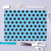 Schwarz-Blau-Medium Polka Dot Tissue Paper Seidenpapier (Handwerk)