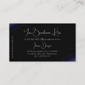 Schwarz Blau mit Silberdekor Diamanten und Foto Visitenkarte (Rückseite)