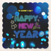 Schwarz & Blau Mitternacht Glanz Neon Leuchten Neu Untersetzer (Vorderseite)