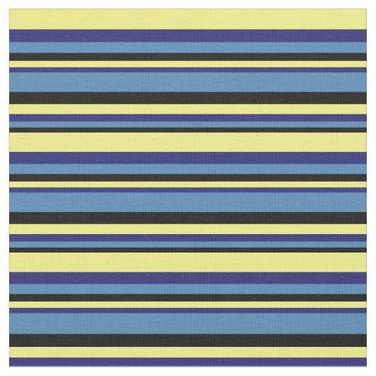 Schwarz, Blau, Mitternachtsblau und Gelb Stoff (Nahaufnahme)