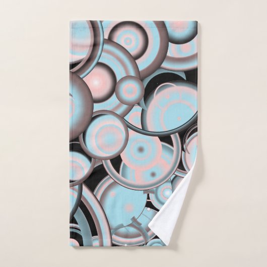 Schwarz-Blau-Mocha-Rosa-Farbkreis Badhandtuch Set (Handtuch)