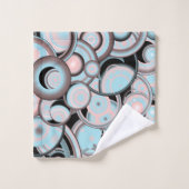 Schwarz-Blau-Mocha-Rosa-Farbkreis Badhandtuch Set (Waschlappen)