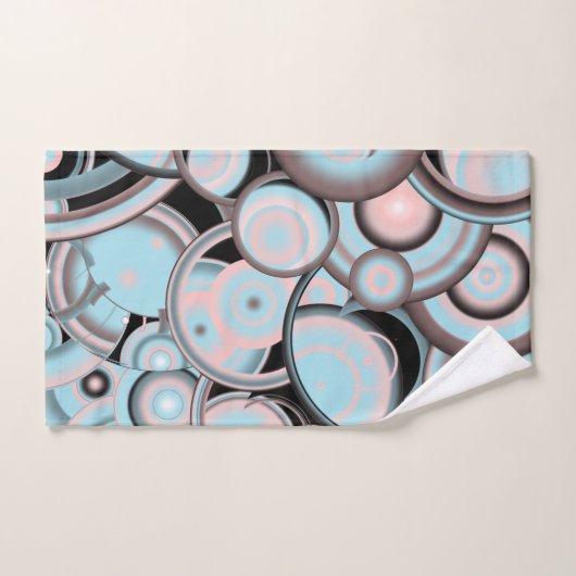 Schwarz-Blau-Mocha-Rosa-Farbkreis Badhandtuch Set (Handtuch)