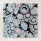 Schwarz-Blau-Mocha-Rosa-Farbkreis Puzzle (Horizontal)