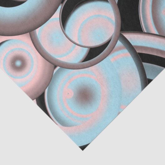 Schwarz-Blau-Mocha-Rosa-Farbkreis Seidenpapier (Detail)