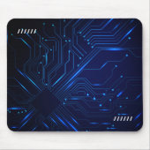 Schwarz-Blau-Moderne Technologie Mousepad (Vorne)