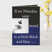Schwarz-Blau-Montag Karte (Gelbe Blume)