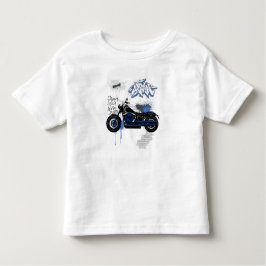 Schwarz-Blau-Motorradgraffiti grau Kleinkind T-shirt