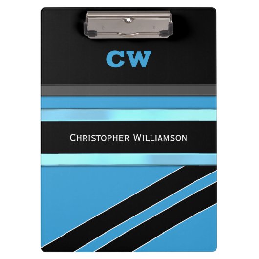 Schwarz-Blau-Namensnennungsstelle Klemmbrett (Vorderseite)