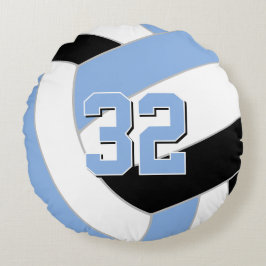 Schwarz blau oder JEDES Team färbt Kindervolleybal Rundes Kissen