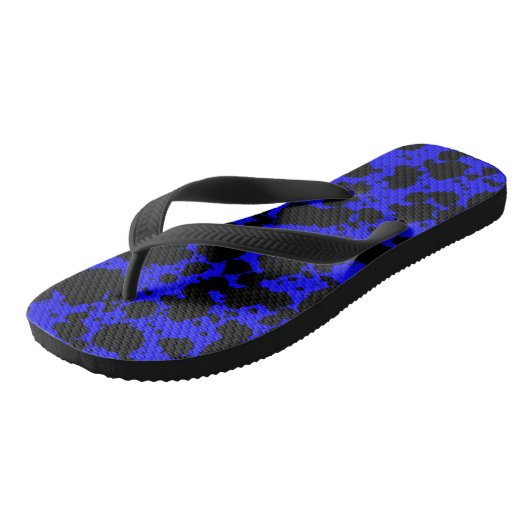 Schwarz-Blau-Paint-Spritzer Muster Funny Badesandalen (Schrägansicht)