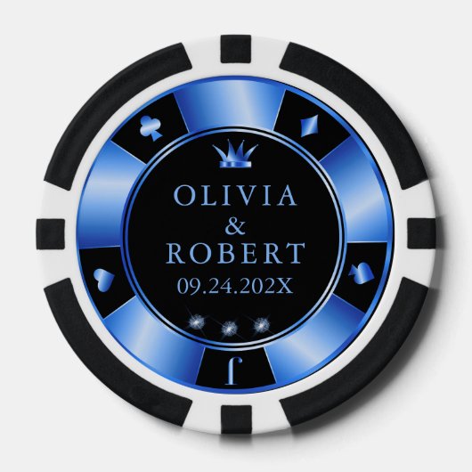 Schwarz-Blau-Poker-Chips Pokerchips (Vorderseite)