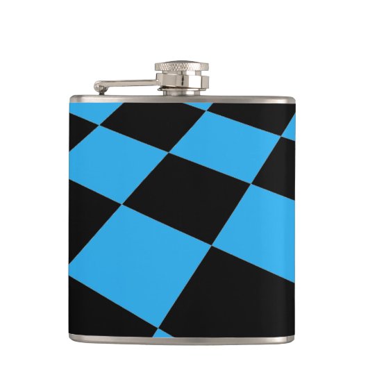 Schwarz-Blau-Prüfmuster Flachmann (Vorderseite)