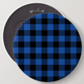 Schwarz-Blau-Schachbrettmuster Button (Vorne & Hinten)