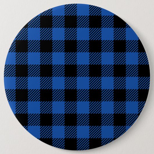 Schwarz-Blau-Schachbrettmuster Button (Vorderseite)