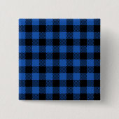 Schwarz-Blau-Schachbrettmuster Button (Vorderseite)