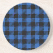 Schwarz-Blau-Schachbrettmuster Getränkeuntersetzer (Vorne)