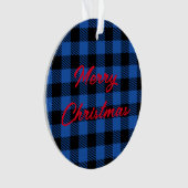 Schwarz-Blau-Schachbrettmuster Ornament (Vorderseite)
