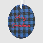 Schwarz-Blau-Schachbrettmuster Ornament (Vorderseite)