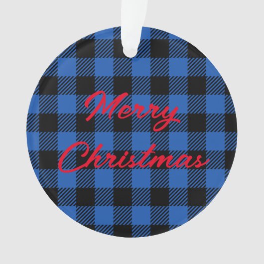 Schwarz-Blau-Schachbrettmuster Ornament (Vorderseite)