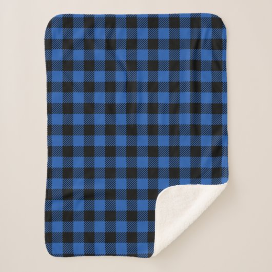 Schwarz-Blau-Schachbrettmuster Sherpadecke (Vorderseite)