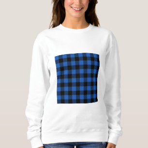 Schwarz-Blau-Schachbrettmuster Sweatshirt