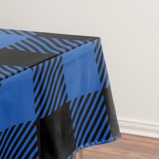 Schwarz-Blau-Schachbrettmuster Tischdecke (Beispiel)