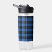 Schwarz-Blau-Schachbrettmuster Trinkflasche (Rechts)