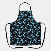 Schwarz-Blau-Schädelmuster Schürze (Vorderseite)