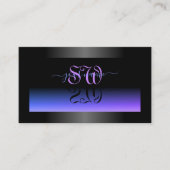 Schwarz-Blau-Schimmer mit schicken Initialen Visitenkarte (Vorderseite)