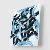 Schwarz-Blau-Schrott oder Bänder zerstört, gefärbt Quadratische Wanduhr (Winkel)