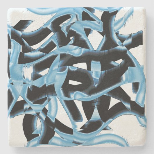 Schwarz-Blau-Schrotte oder -bänder werden zerstört Steinuntersetzer (Vorderseite)