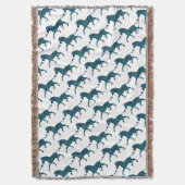 Schwarz-Blau-Silhouette Zebra Decke (Vorderseite Vertikal)