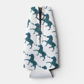 Schwarz-Blau-Silhouette Zebra Flaschenkühler (Rückseite)