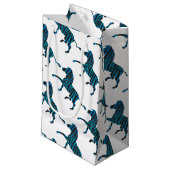 Schwarz-Blau-Silhouette Zebra Kleine Geschenktüte (Vorderseite Schrägansicht)