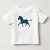 Schwarz-Blau-Silhouette Zebra Kleinkind T-shirt (Vorderseite)