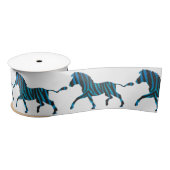 Schwarz-Blau-Silhouette Zebra Satinband (Spule)