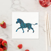 Schwarz-Blau-Silhouette Zebra Serviette (Beispiel)