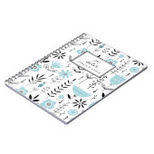 Schwarz-Blau-Skandinavien-Muster Notizblock (Linke Seite)