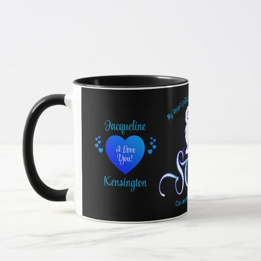 Schwarz-Blau-SORRY Tasse (Links)
