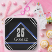 Schwarz & Blau Sport Thema Papierplatte Pappteller (Party)