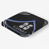 Schwarz & Blau Sport Thema Papierplatte Pappteller (Gewinkelt)