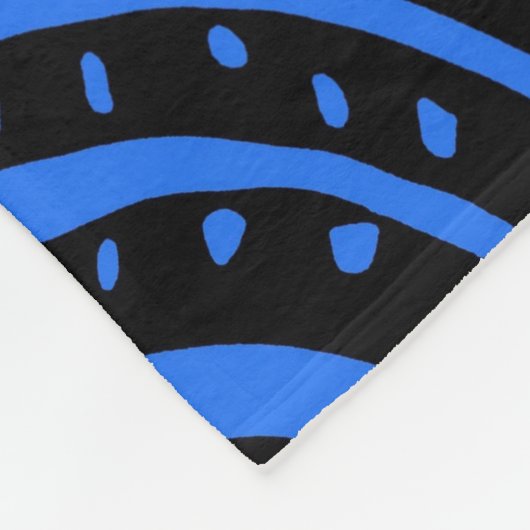 Schwarz-Blau-Stämme Abstrakt Fleecedecke (Ecke)