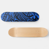 Schwarz-Blau-Stämme Abstrakt Skateboard (Horizontal)