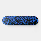 Schwarz-Blau-Stämme Abstrakt Skateboard (Horizontal)