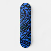 Schwarz-Blau-Stämme Abstrakt Skateboard (Vorderseite)