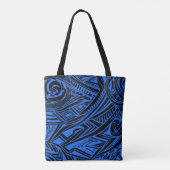 Schwarz-Blau-Stämme Abstrakt Tasche (Rückseite)