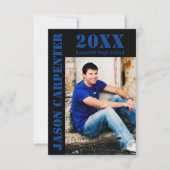 Schwarz/Blau-Stift - 3 x 5 Grad-Ankündigung Einladung (Vorderseite)